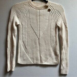 Vanessa Bruno cable knit 100% wool crew neck sweater Sz S